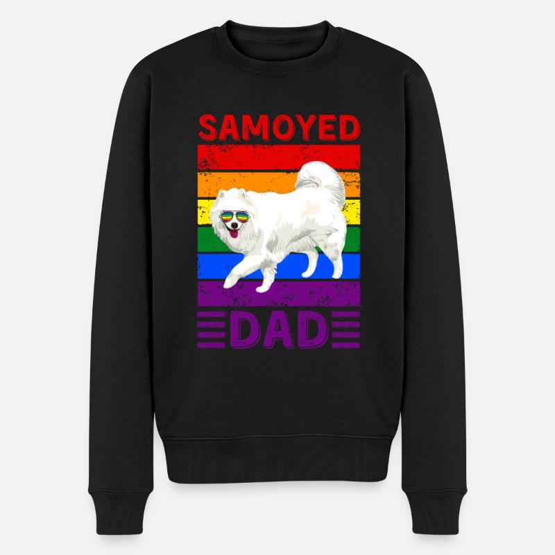 Samoyède Papa LGBTQ - Pull Premium bio Homme - noir