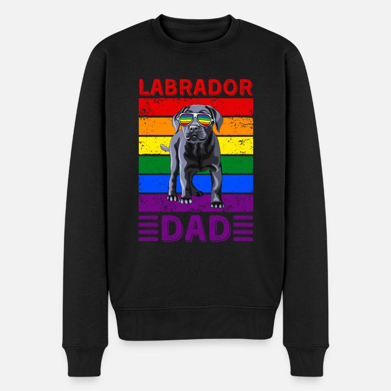Père Labrador LGBTQ - Pull Premium bio Homme - noir