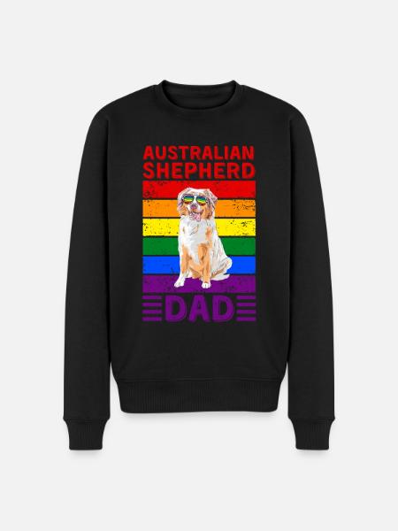 Australian-shepherd Dad LGBTQ - Men's Premium Organic Jumper - black
