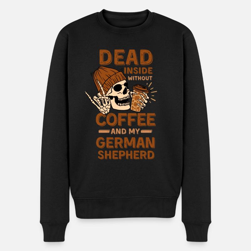 Kaffee Deutsch-Schäferhund-Liebhaber - Männer Premium Bio Pullover - Schwarz