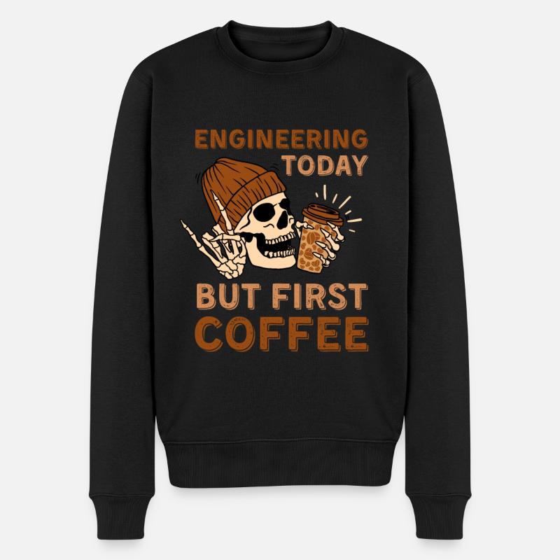 Coffee Engineering skeleton - Men's Premium Organic Jumper - black
