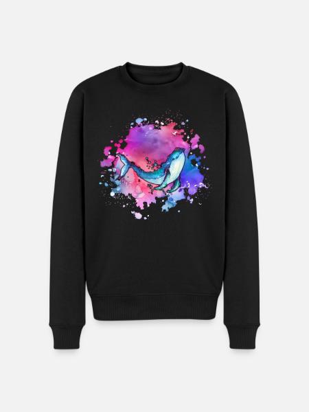 Whale earth-day ocean-day - Men's Premium Organic Jumper - black