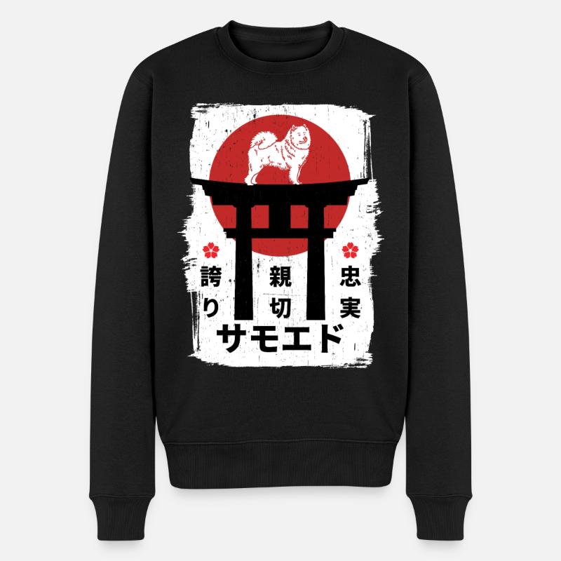 Samojedenhund Japan Kanji - Männer Premium Bio Pullover - Schwarz