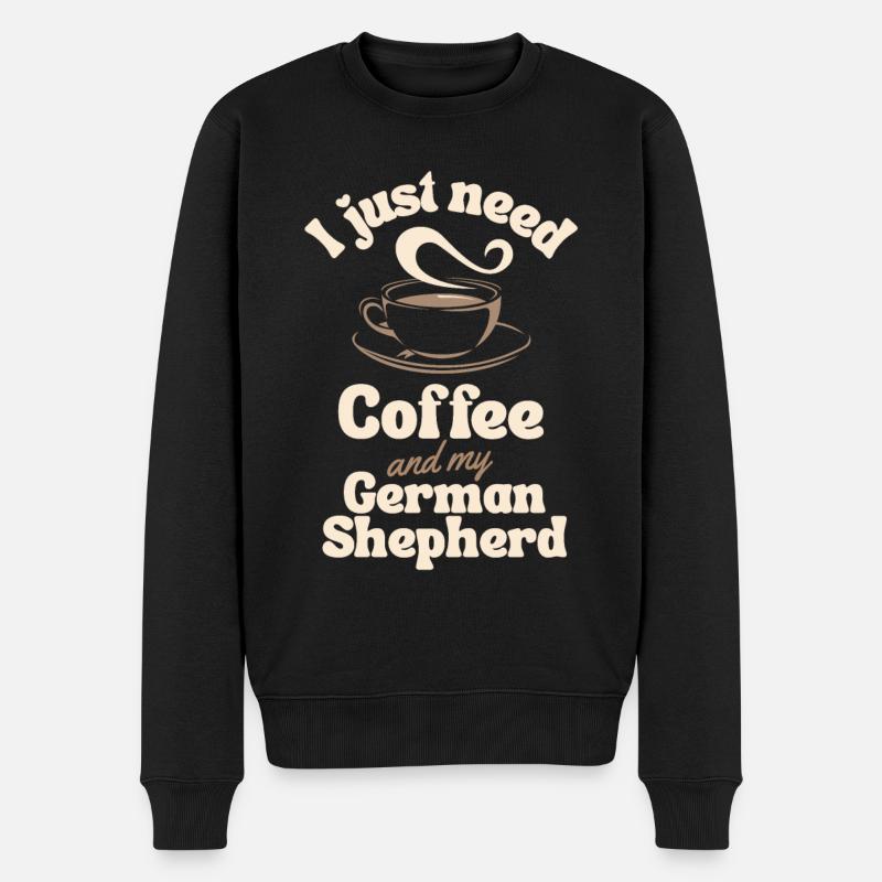 Coffee German-shepherd lover - Men's Premium Organic Jumper - black