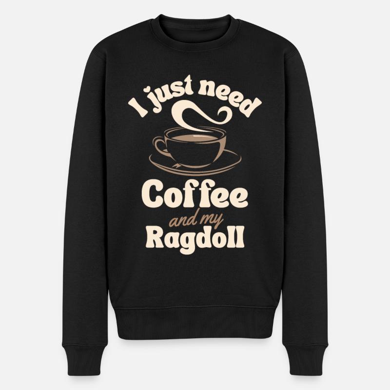 Coffee Ragdoll lover - Men's Premium Organic Jumper - black