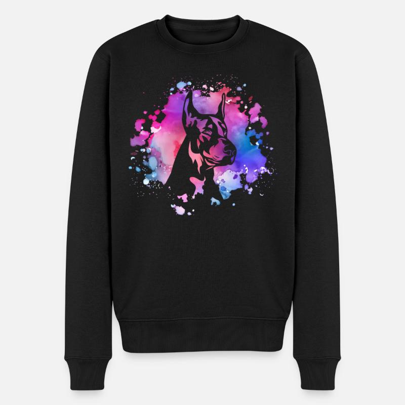 Amoureux des chiens dobermans - Pull Premium bio Homme - noir