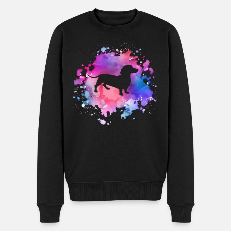 Teckel amoureux des chiens - Pull Premium bio Homme - noir