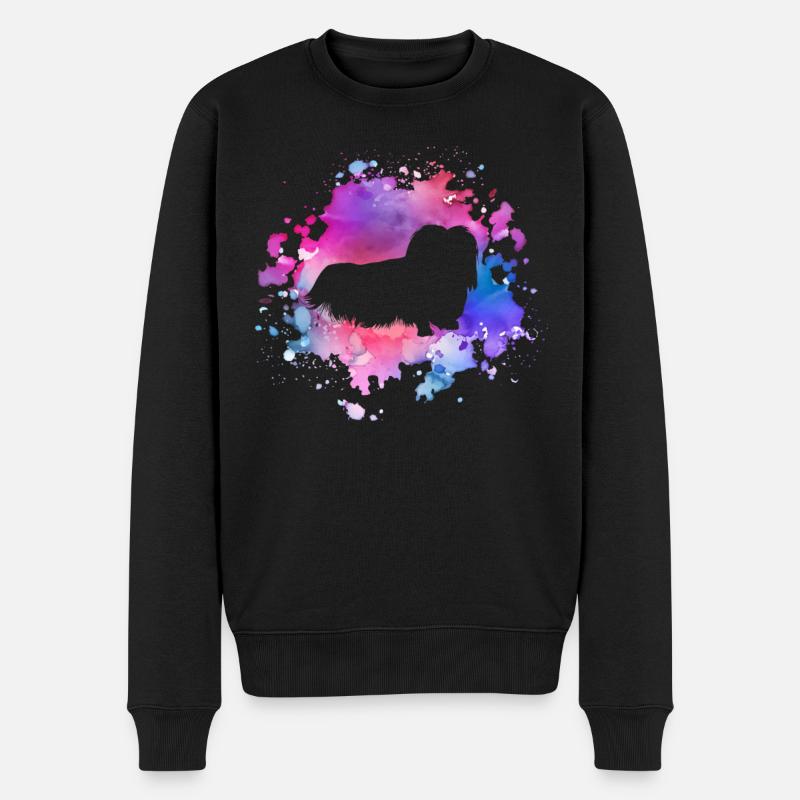 Amoureux des chiens pékinois - Pull Premium bio Homme - noir