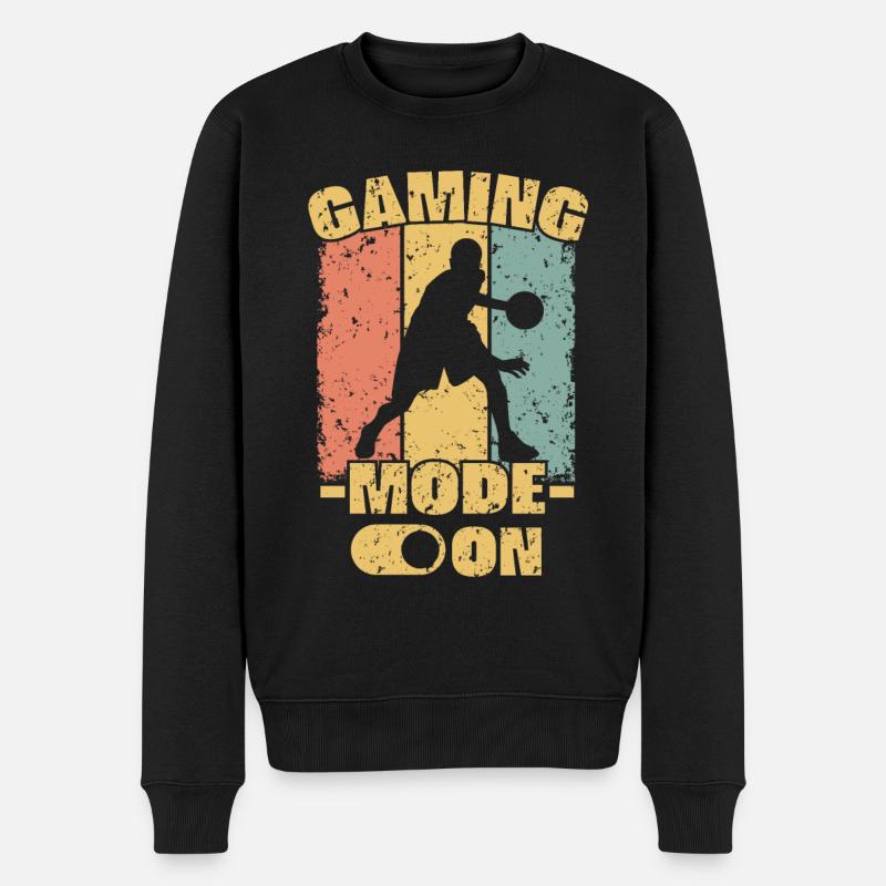 Basketball retro - Männer Premium Bio Pullover - Schwarz
