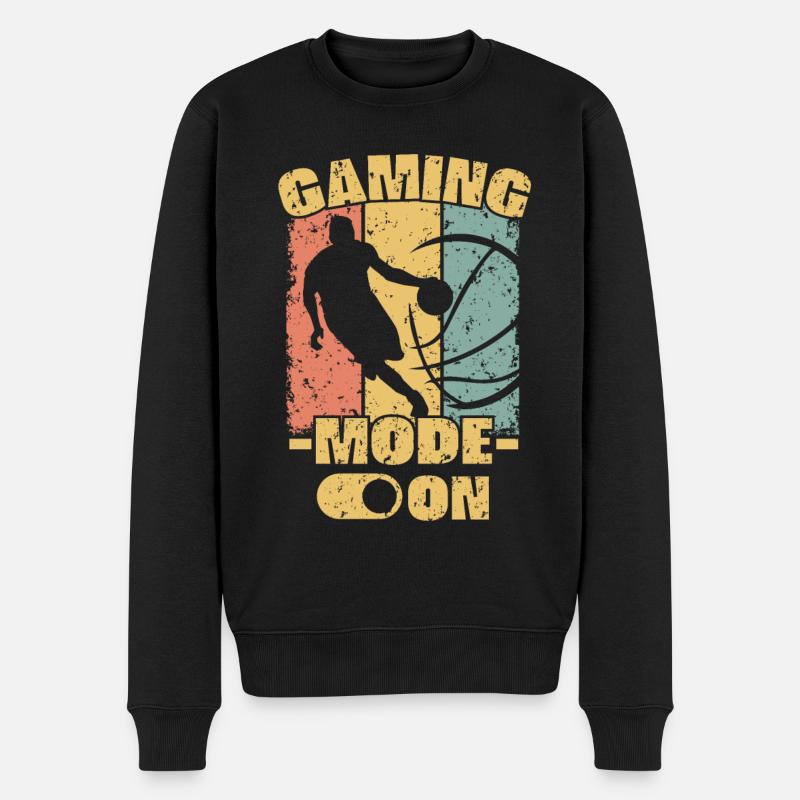 Basketball retro - Männer Premium Bio Pullover - Schwarz