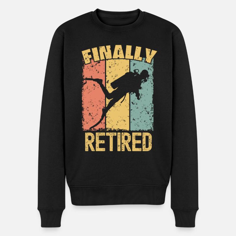 Tauchen Ruhestand retro - Männer Premium Bio Pullover - Schwarz