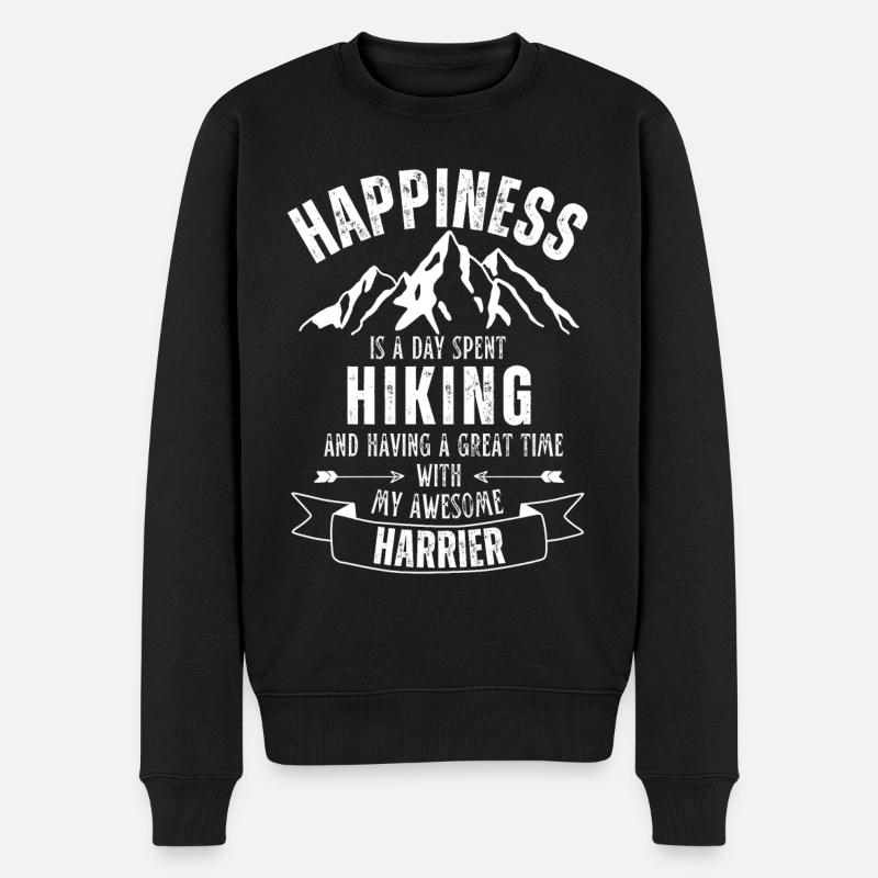 Wandern mit Harrier - Männer Premium Bio Pullover - Schwarz