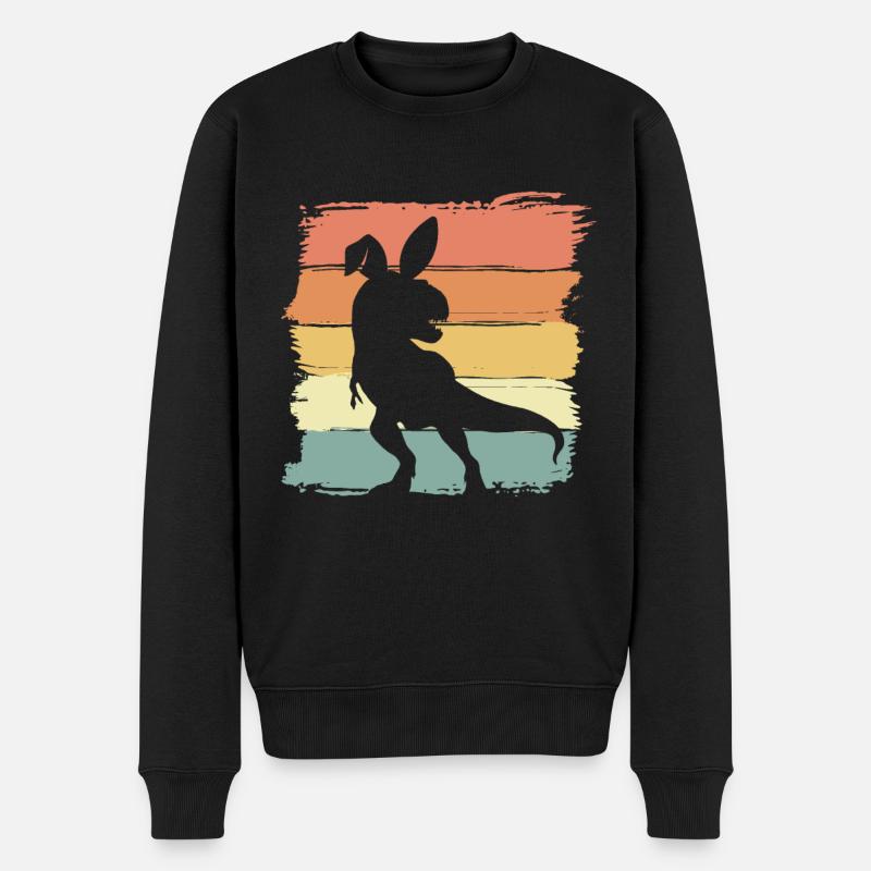 Ostern Dinosaurier retro - Männer Premium Bio Pullover - Schwarz