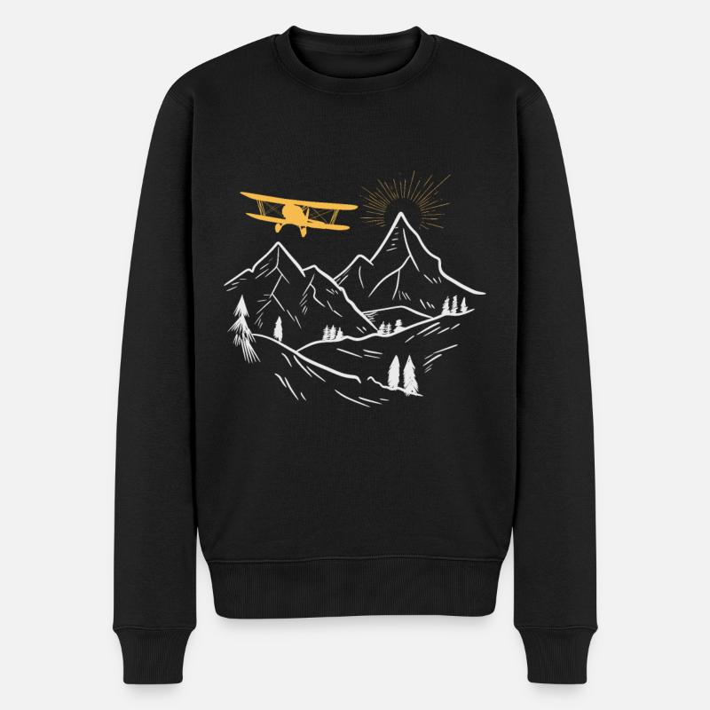 Biplan volant - Pull Premium bio Homme - noir