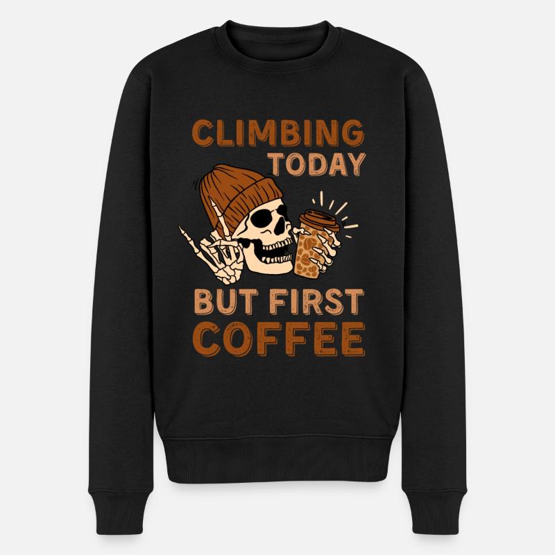 Café et escalade - Pull Premium bio Homme - noir