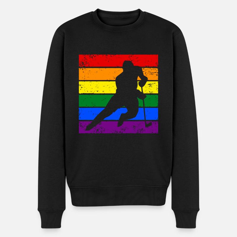 Hockey sur glace LGBTQ - Pull Premium bio Homme - noir