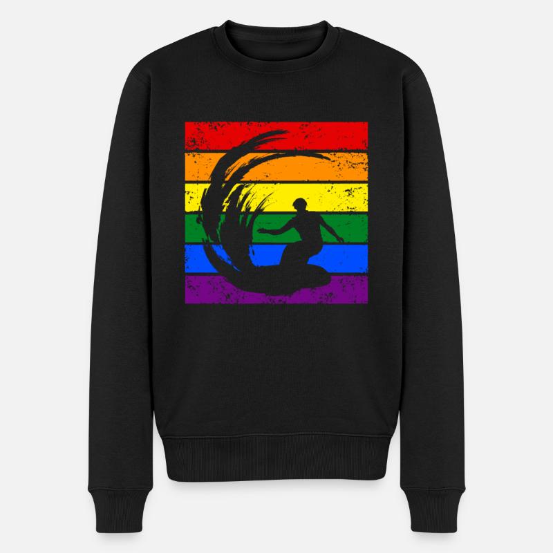 Surfer LGBTQ - Pull Premium bio Homme - noir