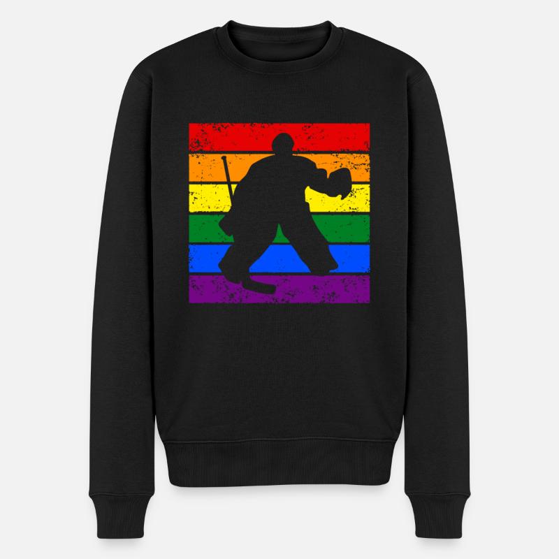 Hockey sur glace LGBTQ - Pull Premium bio Homme - noir