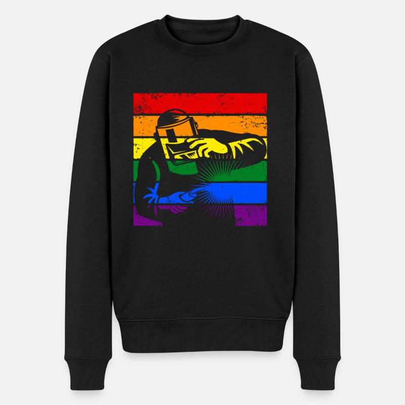 Schweißen LGBTQ - Männer Premium Bio Pullover - Schwarz