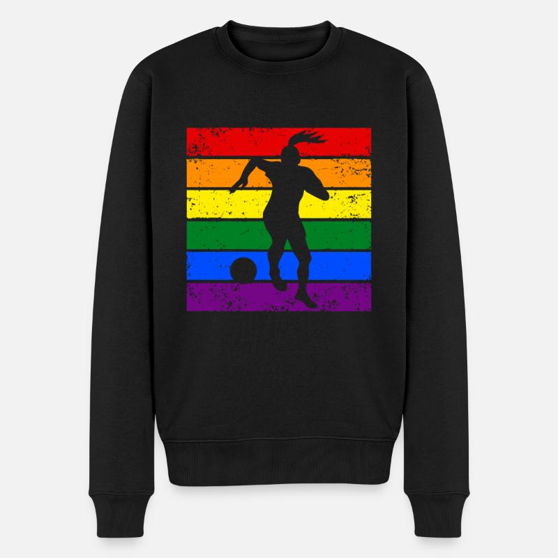 Frauenfußball LGBTQ - Männer Premium Bio Pullover - Schwarz