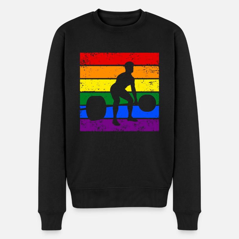 Haltérophilie LGBTQ - Pull Premium bio Homme - noir