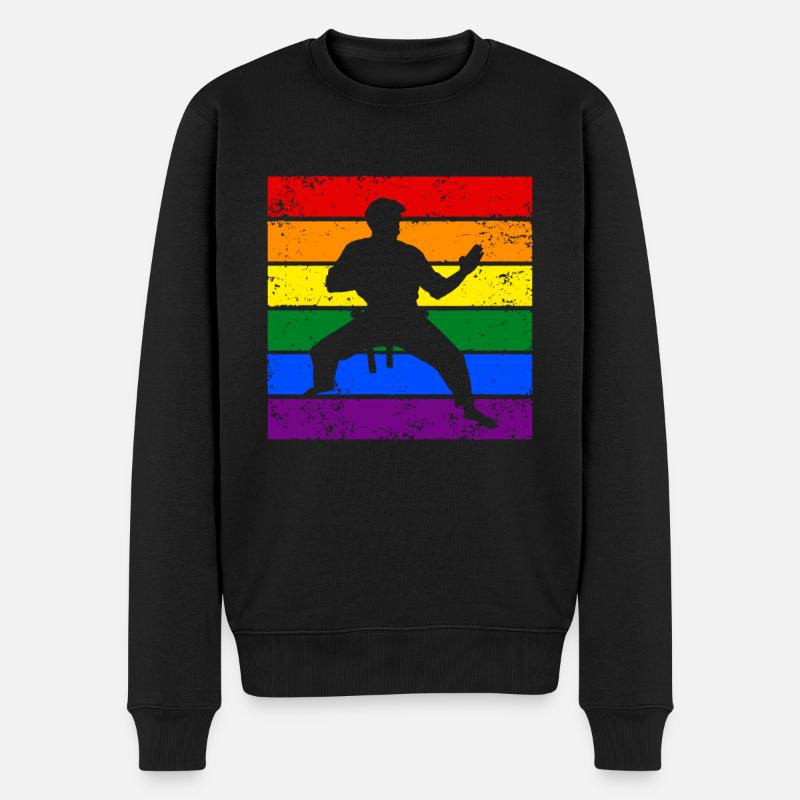 Karate LGBTQ - Männer Premium Bio Pullover - Schwarz