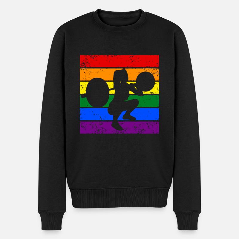Haltérophilie LGBTQ - Pull Premium bio Homme - noir