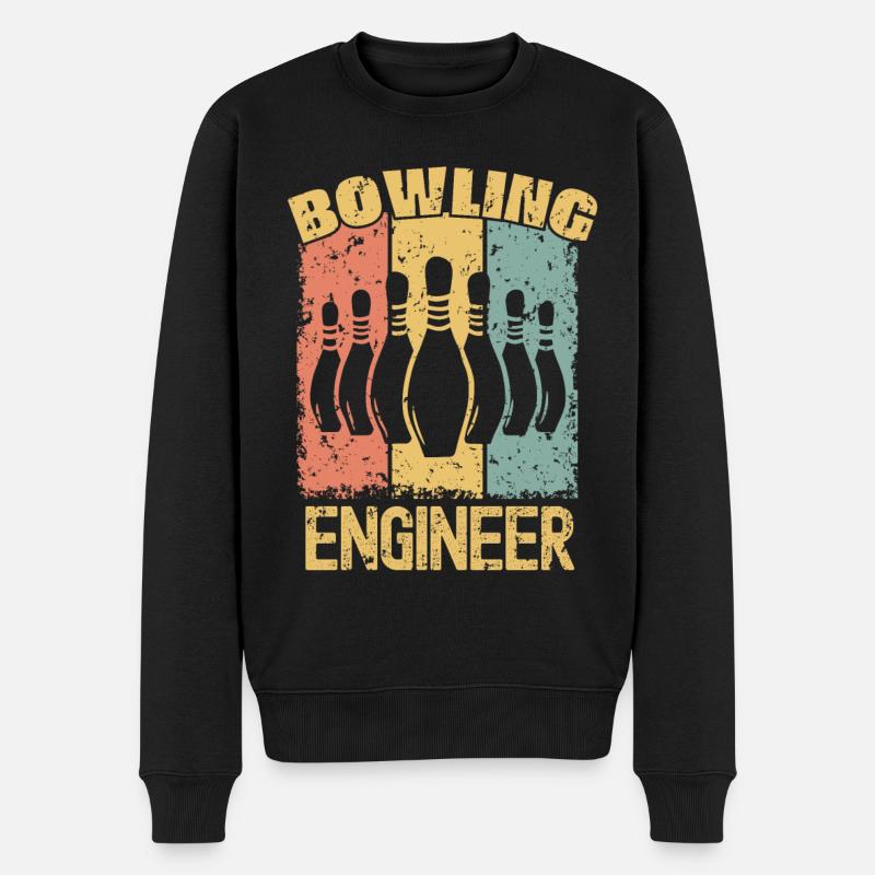 Ingénieur Bowling rétro - Pull Premium bio Homme - noir