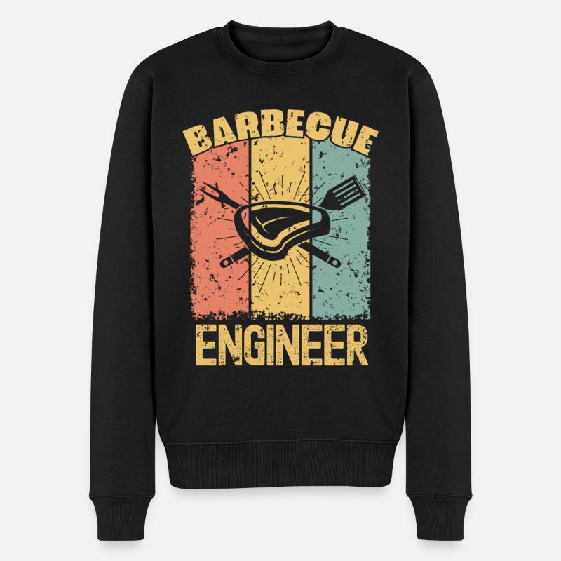 Ingénieur barbecue rétro - Pull Premium bio Homme - noir