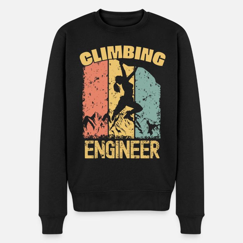 Ingénieur grimpeur rétro - Pull Premium bio Homme - noir