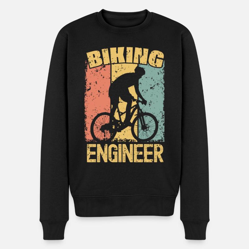 Ingénieur vélo rétro - Pull Premium bio Homme - noir