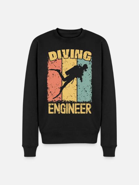 Diving Engineer retro - Men's Premium Organic Jumper - black