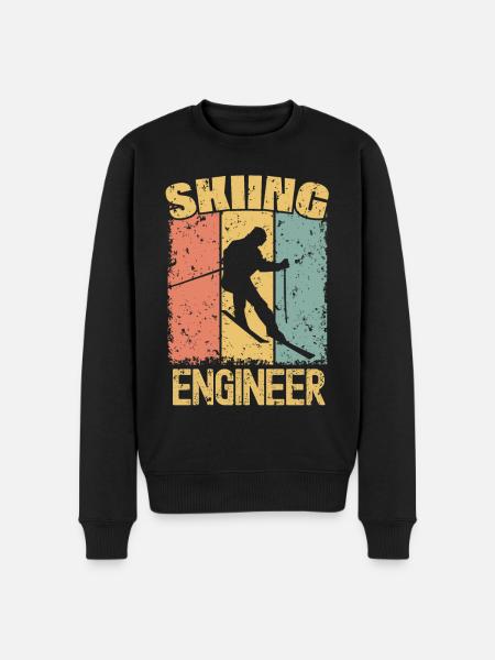 Skiing Engineer retro - Men's Premium Organic Jumper - black