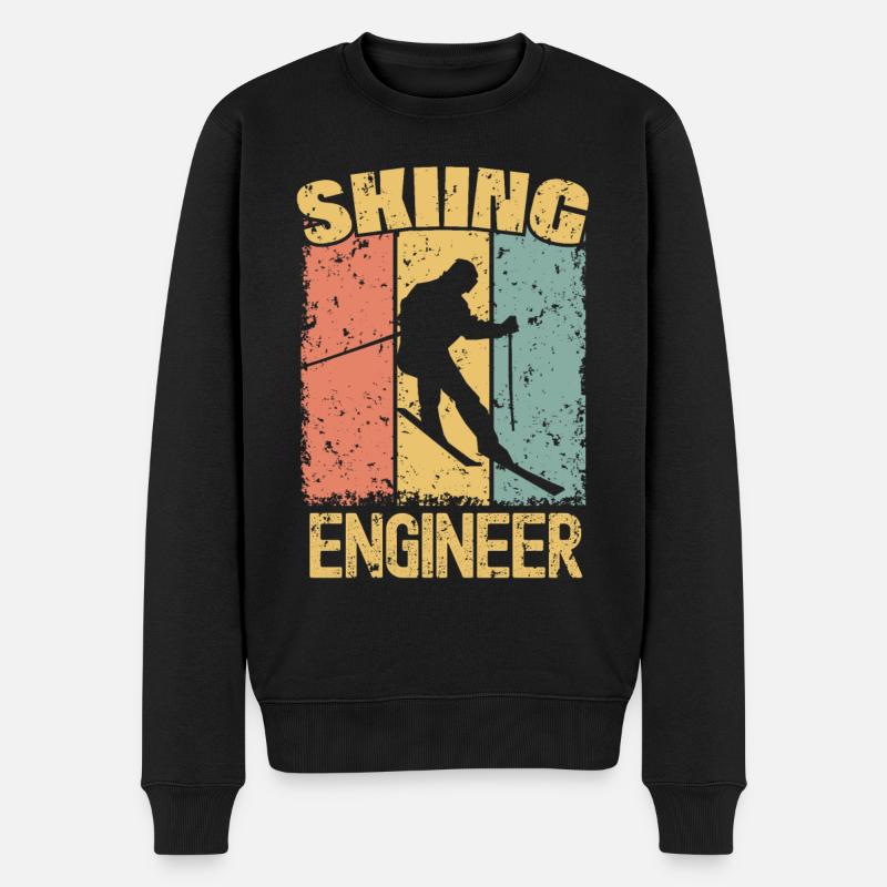 Skiing Engineer retro - Men's Premium Organic Jumper - black