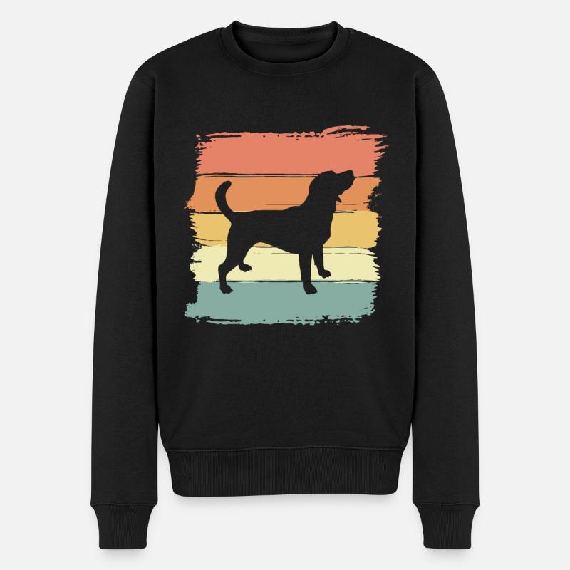 Beagle Retro - Männer Premium Bio Pullover - Schwarz