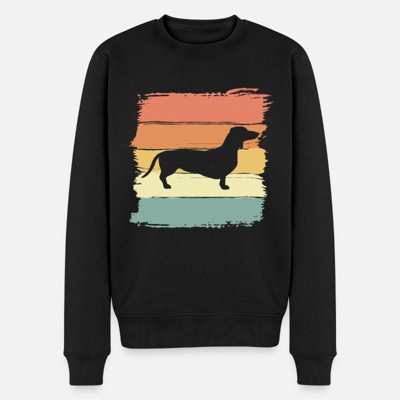 Teckel rétro - Pull Premium bio Homme - noir