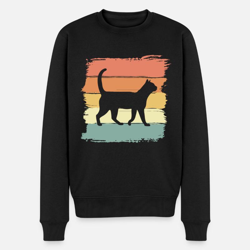 Chat rétro - Pull Premium bio Homme - noir