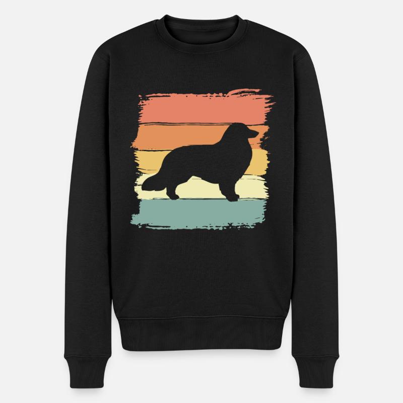 Collie Retro - Männer Premium Bio Pullover - Schwarz