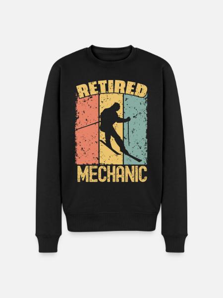 Skiing retired mechanic - Men's Premium Organic Jumper - black