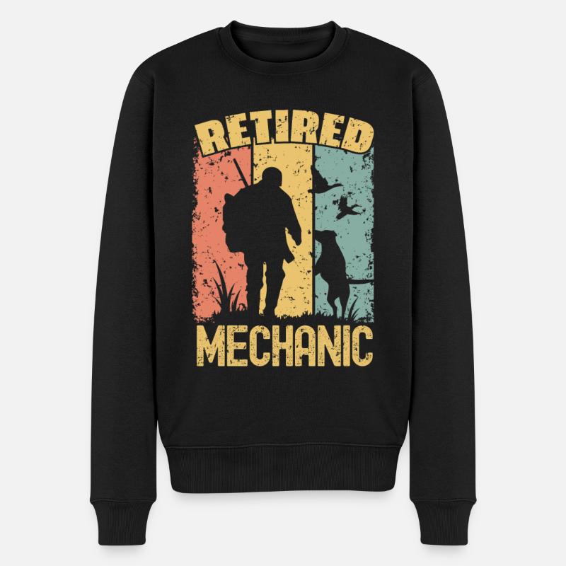 Chasseur mécanicien à la retraite - Pull Premium bio Homme - noir