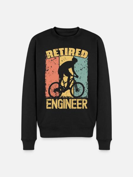 Biking retired engineer - Men's Premium Organic Jumper - black