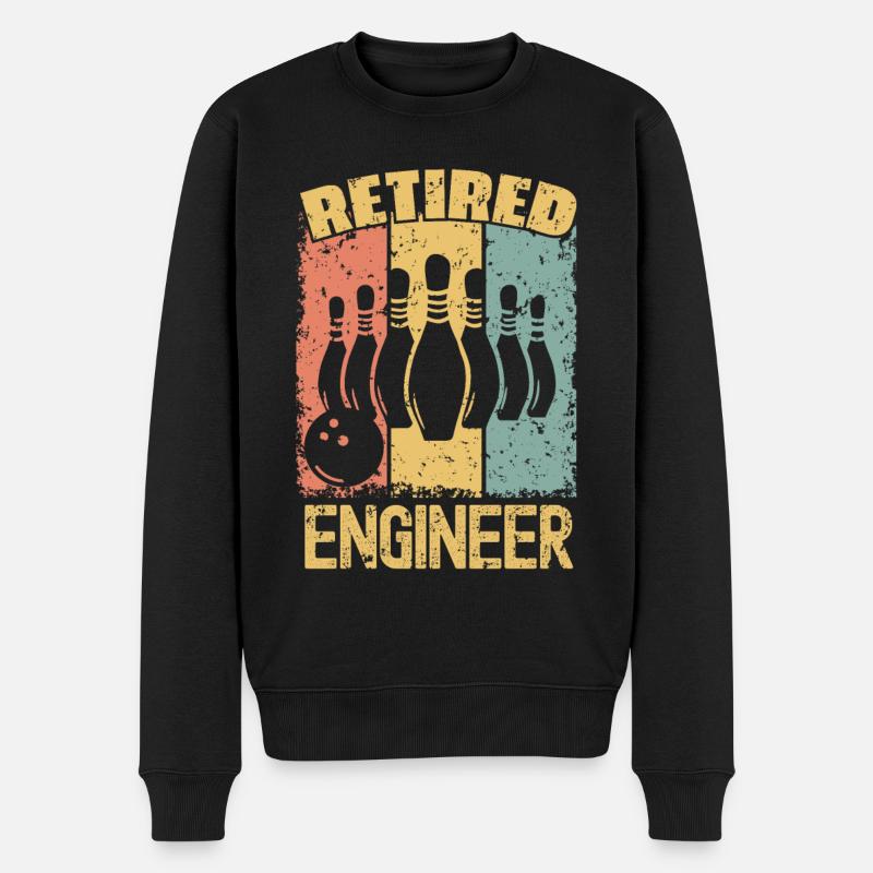 Bowling retired engineer - Men's Premium Organic Jumper - black