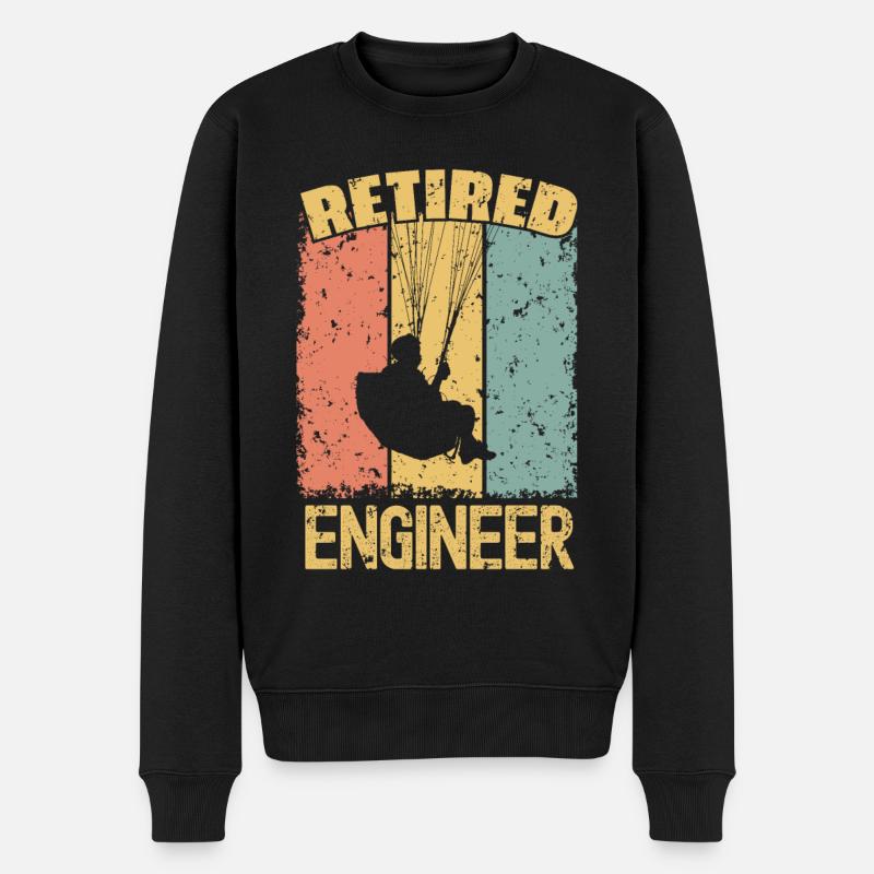 Parapente ingénieur à la retraite - Pull Premium bio Homme - noir