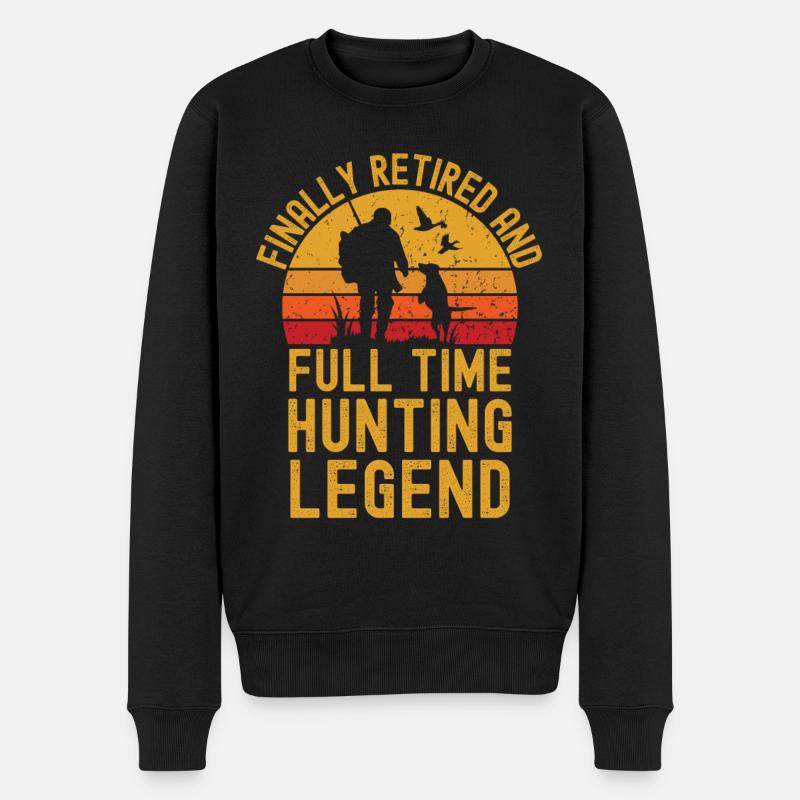 Pensionierte und Jagdlegende - Männer Premium Bio Pullover - Schwarz