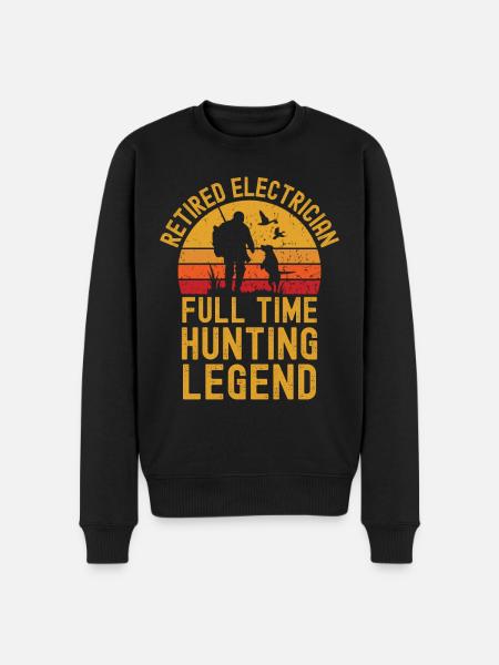 Retired electrician hunting legend - Men's Premium Organic Jumper - black