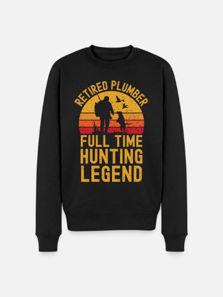 Retired plumber hunting legend - Men's Premium Organic Jumper - black