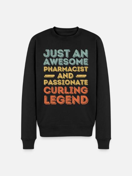 Pharmacist Curling legend retro - Men's Premium Organic Jumper - black