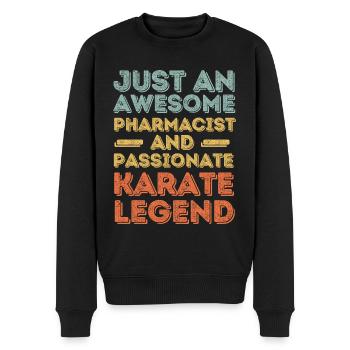 Pharmacien Karaté légende rétro - Pull Premium bio Homme - noir - Devant - Nico (187cm)
