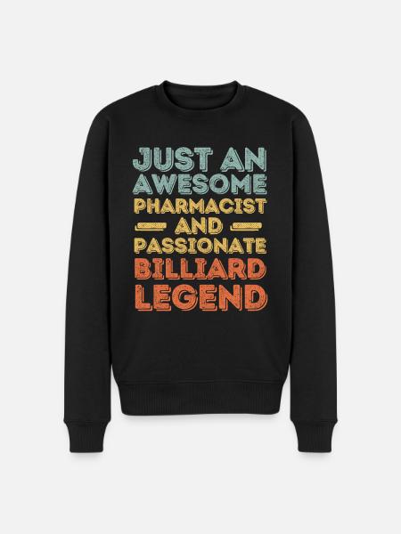 Pharmacist Billiard legend retro - Men's Premium Organic Jumper - black