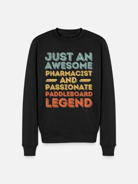 Pharmacist Paddleboard legend retro - Men's Premium Organic Jumper - black